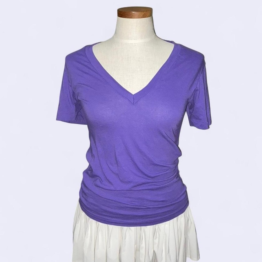 American Apparel The Summer Shirt Purple V-Neck Tee Sz XS 100% Cotton